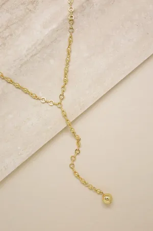 Always Guided 18k Gold Plated Chain Link Lariat Necklace
