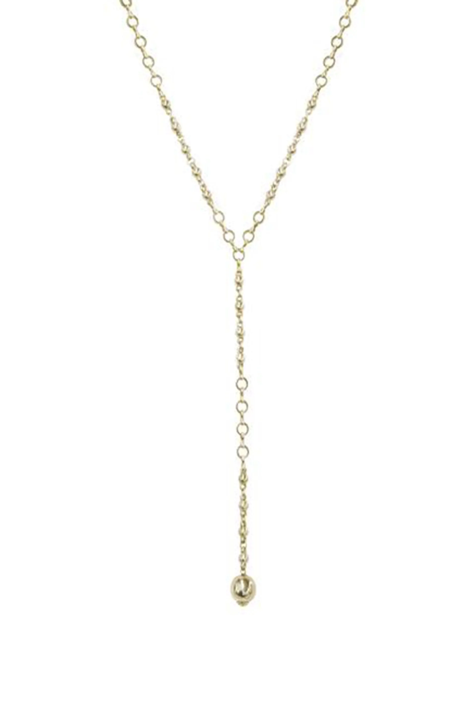 Always Guided 18k Gold Plated Chain Link Lariat Necklace