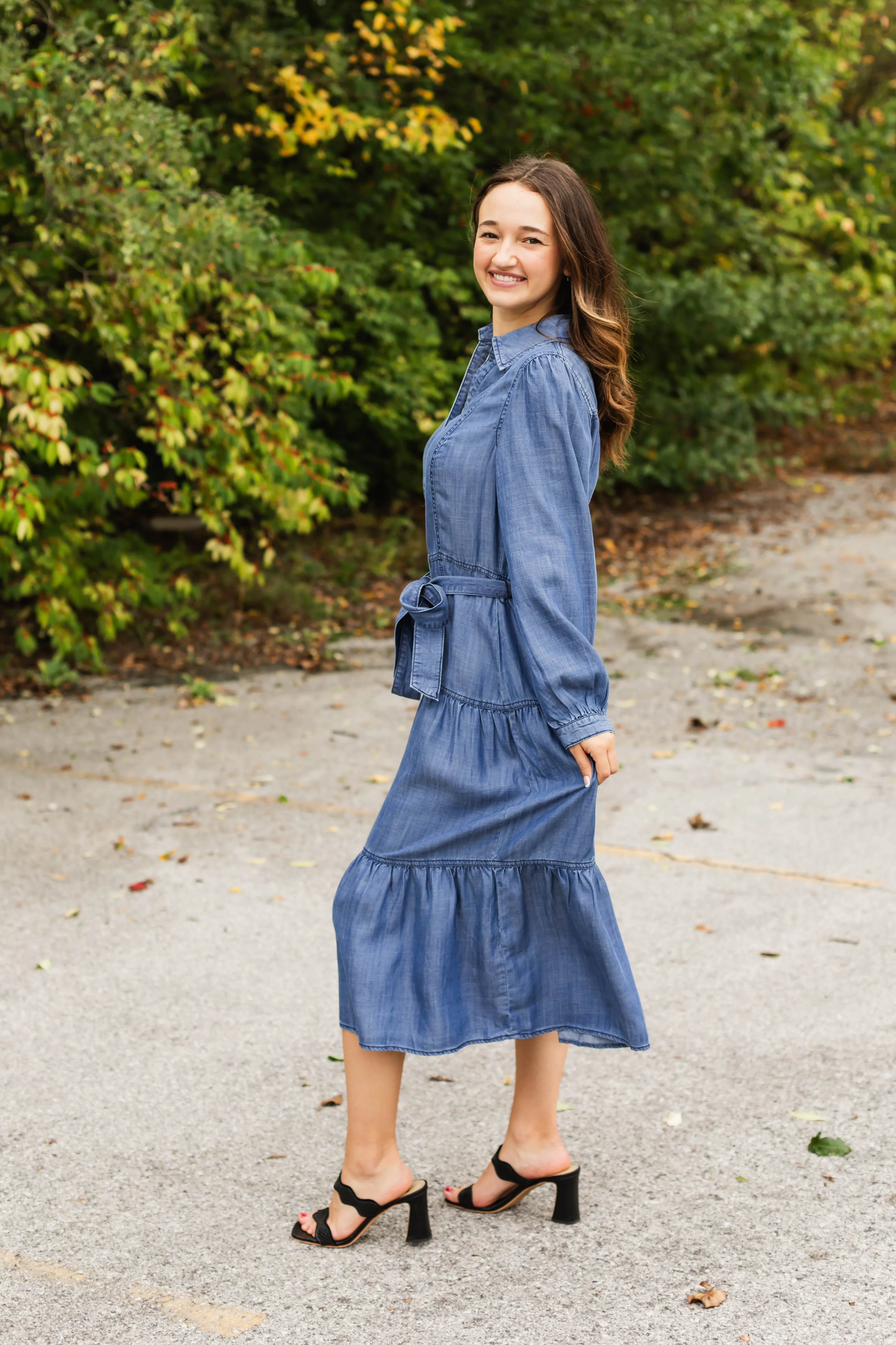annabell denim midi dress
