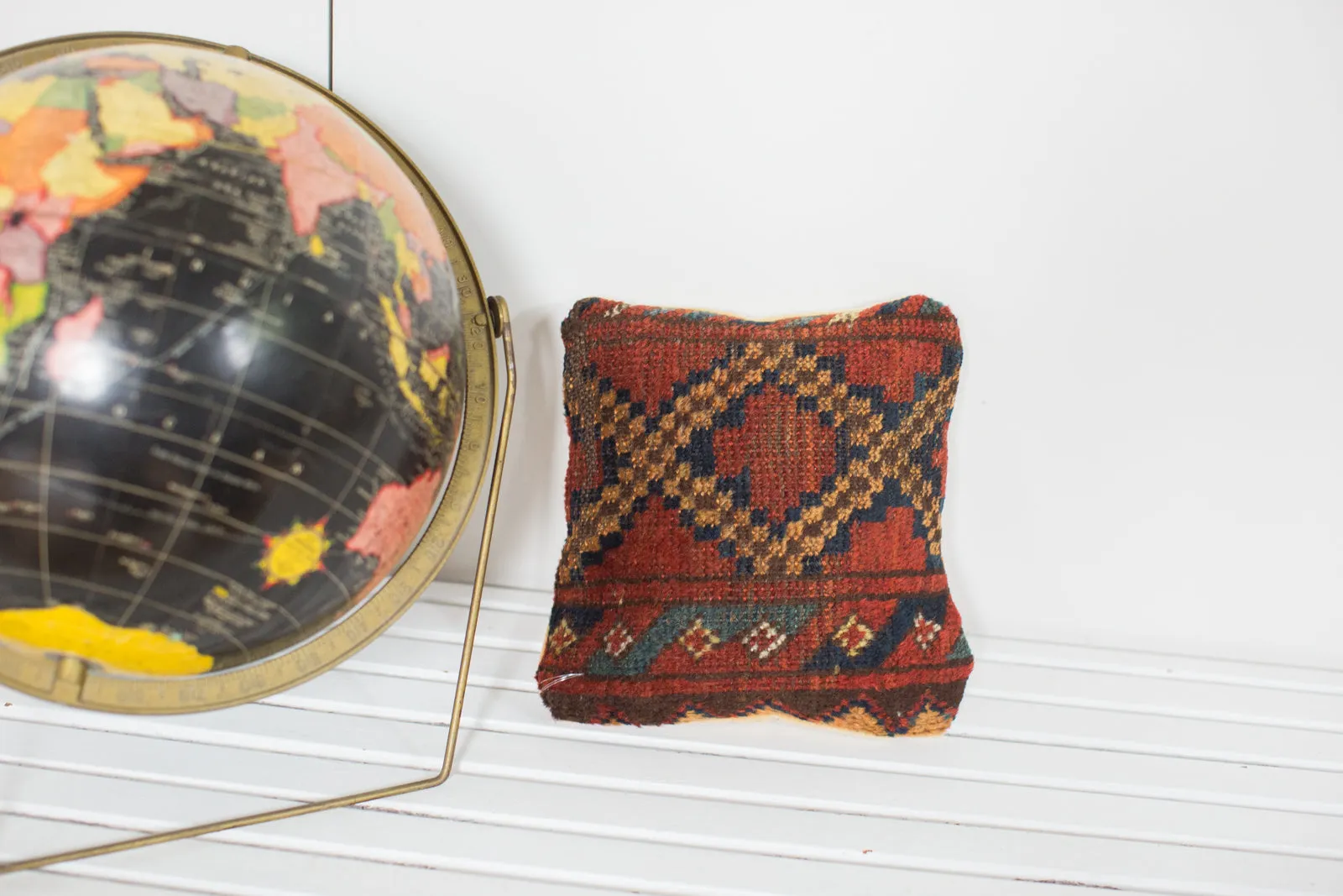 Antique Afghani Rug Fragment Pillow