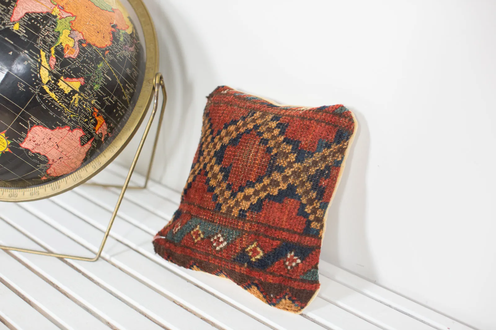 Antique Afghani Rug Fragment Pillow