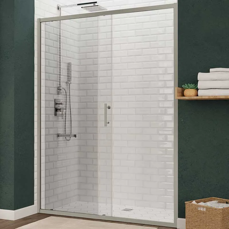 Anzzi Halberd 48 in. x 72 in. Framed Shower Door with TSUNAMI GUARD in Brushed Nickel