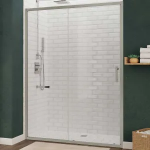 Anzzi Halberd 48 in. x 72 in. Framed Shower Door with TSUNAMI GUARD in Brushed Nickel