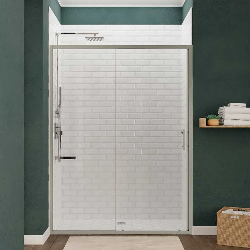 Anzzi Halberd 48 in. x 72 in. Framed Shower Door with TSUNAMI GUARD in Brushed Nickel