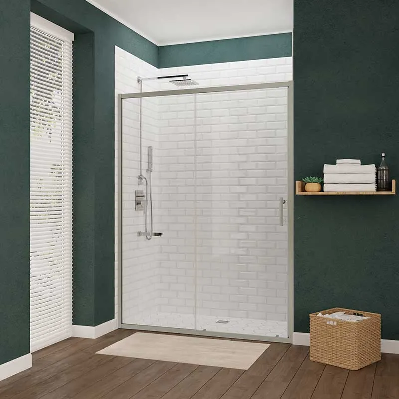 Anzzi Halberd 48 in. x 72 in. Framed Shower Door with TSUNAMI GUARD in Brushed Nickel