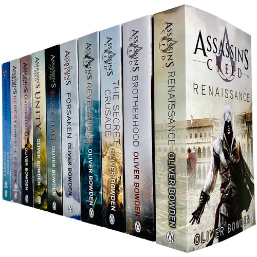 Assassins Creed 10 Books Collection Set By Oliver Bowden (Heresy, Odyssey, Underworld)