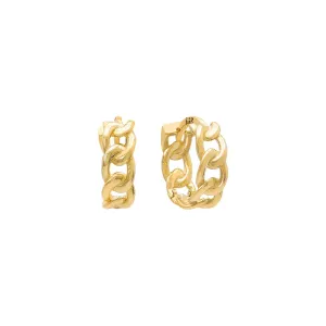 Baby Curb Link Huggie Earring 14K