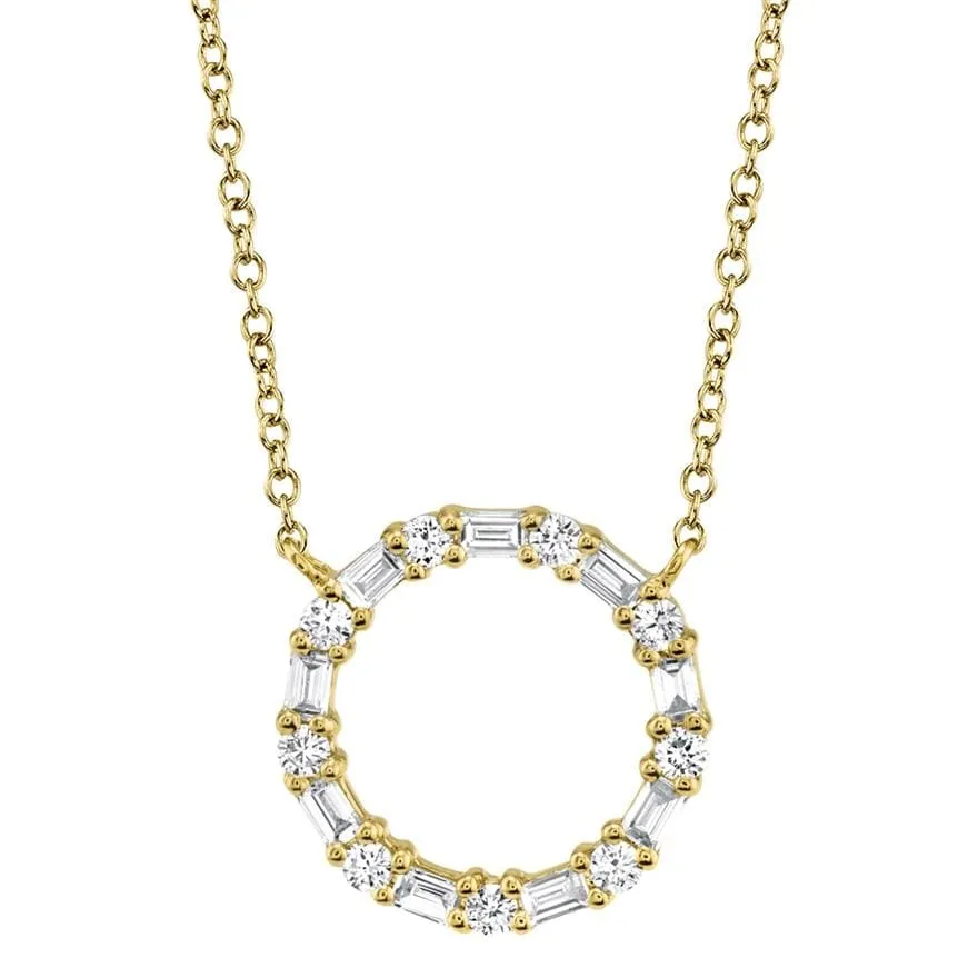Baguette Circle Necklace