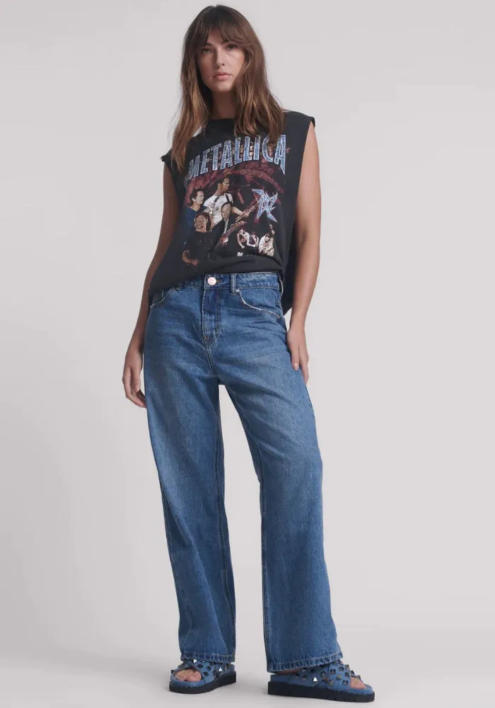 Baxters Mid Waist Wide Leg Denim Jeans - Blue Love