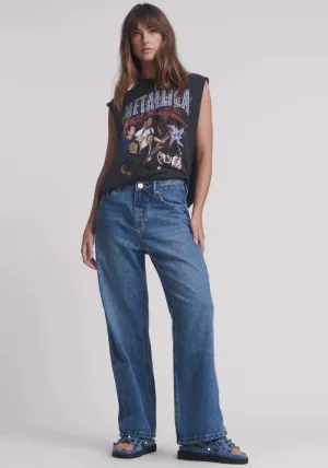 Baxters Mid Waist Wide Leg Denim Jeans - Blue Love