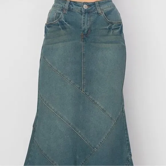 Be-Girl Denim Maxi Jean Skirt