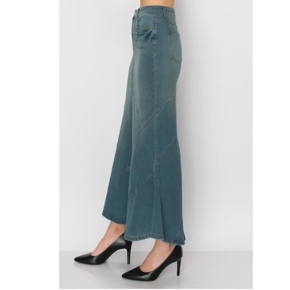 Be-Girl Denim Maxi Jean Skirt