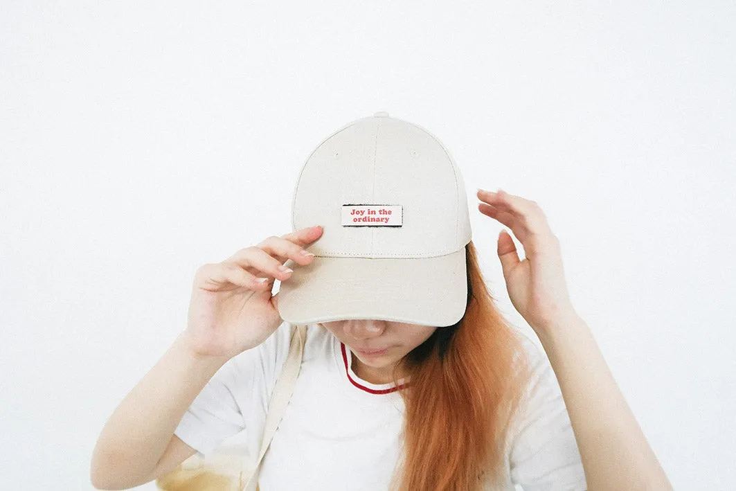 Beige Baseball Cap with Velcro Patch {Cap}