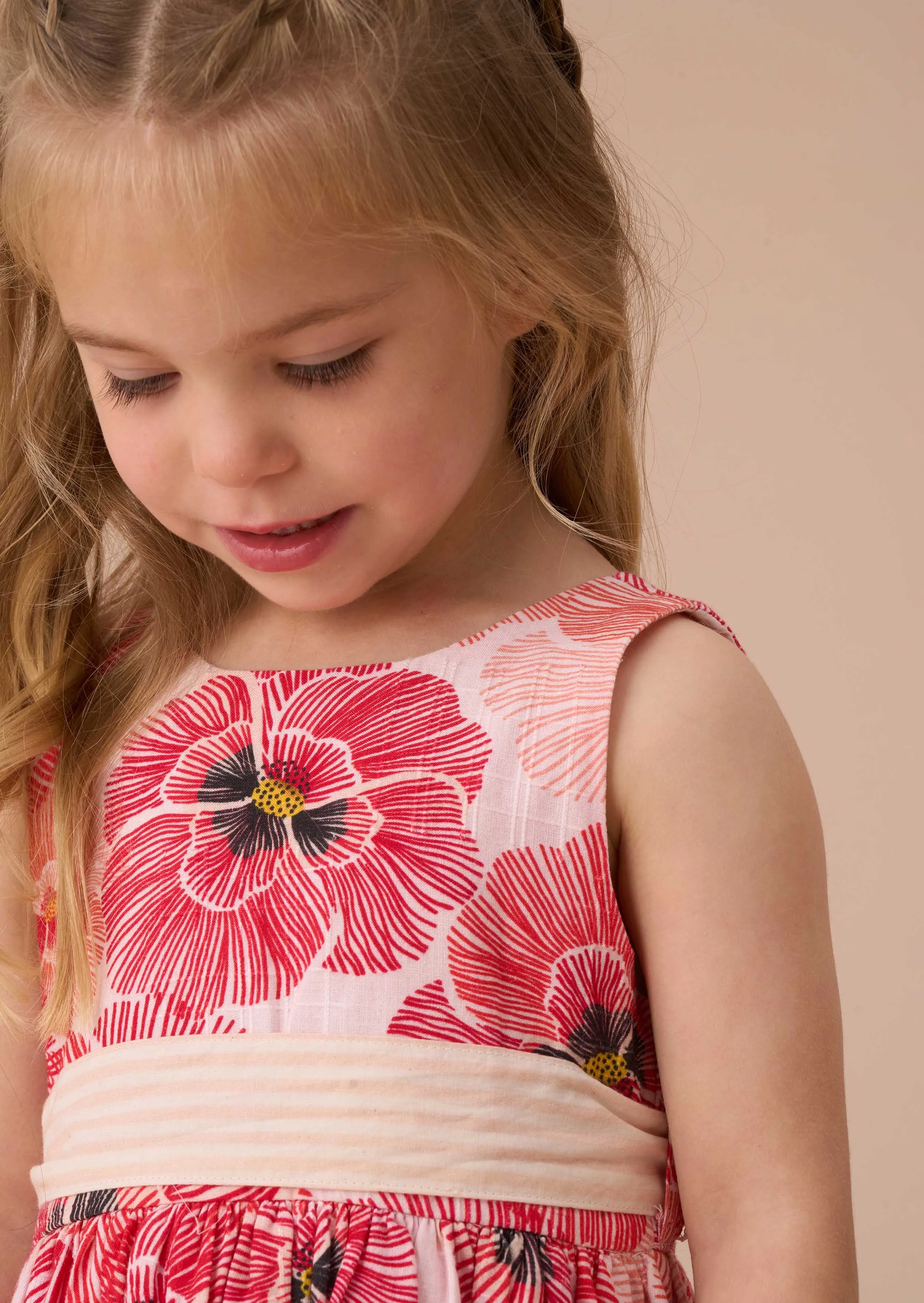 Bella Coral Tie Waist Dress And Bloomer