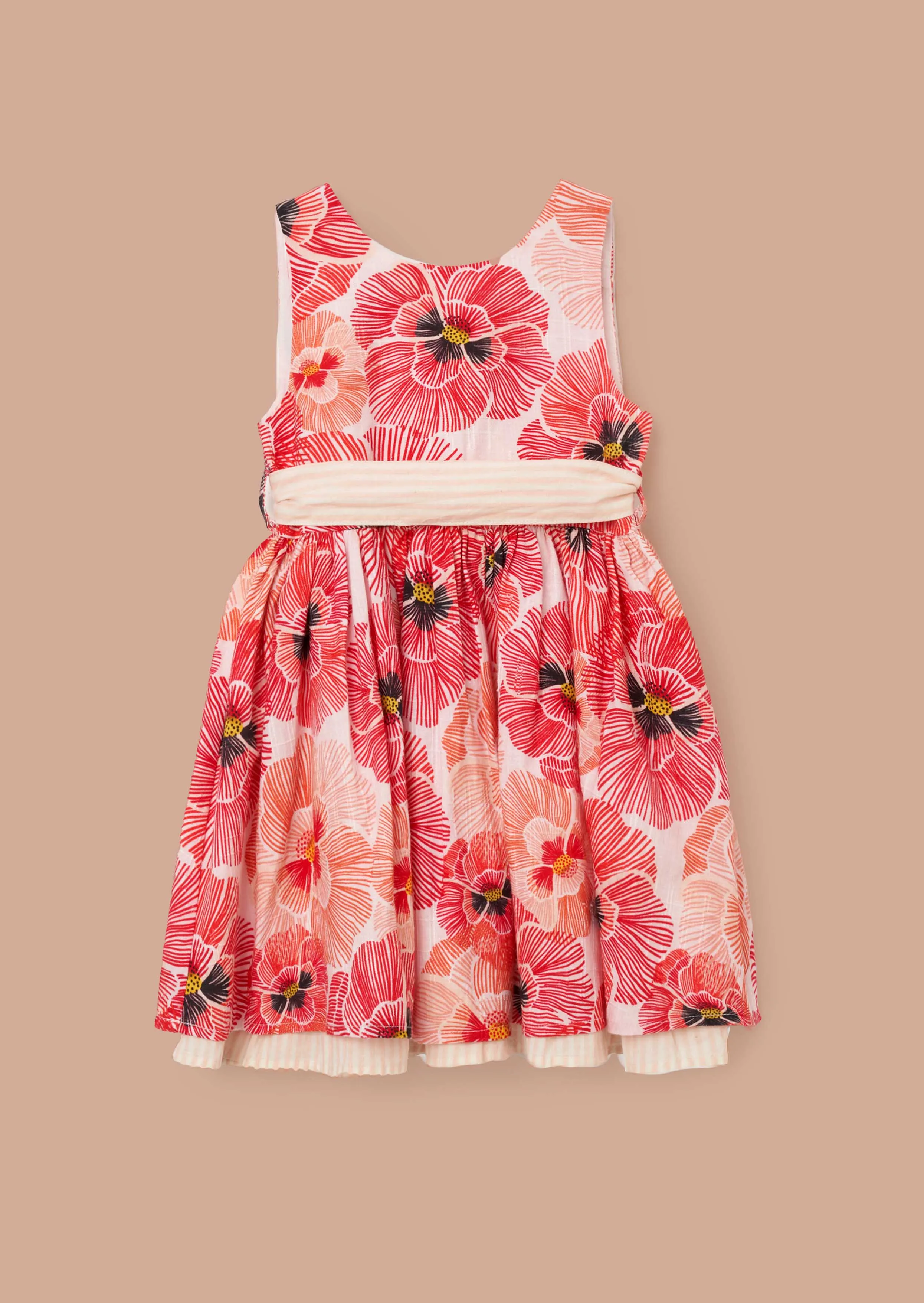 Bella Coral Tie Waist Dress And Bloomer