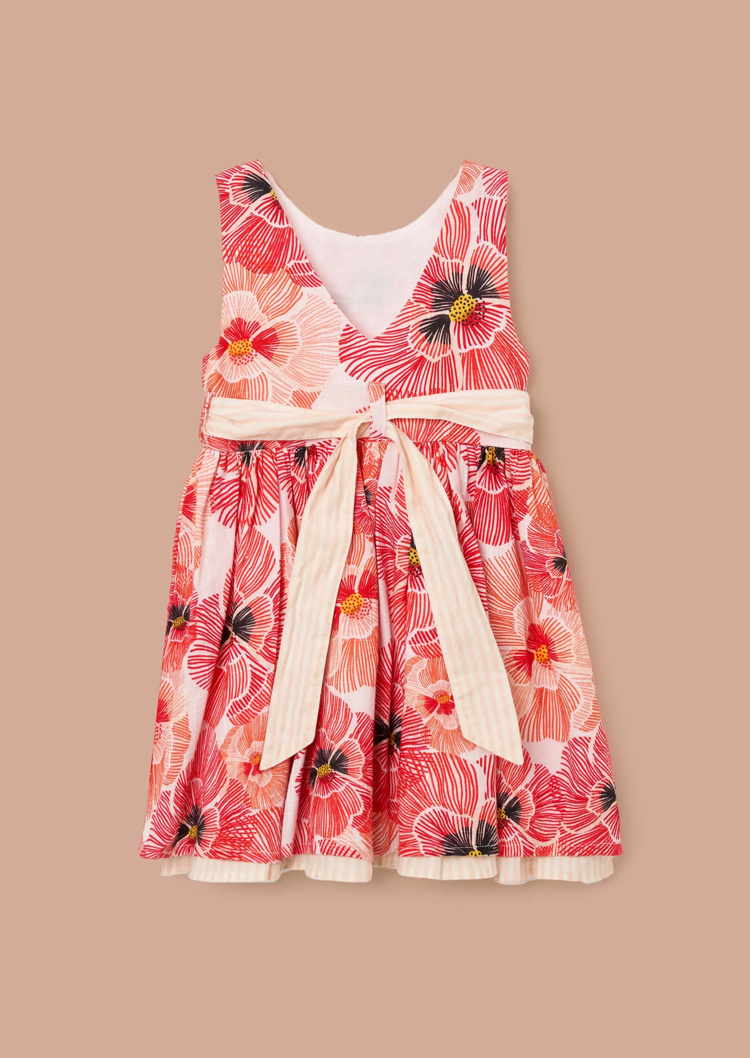 Bella Coral Tie Waist Dress And Bloomer