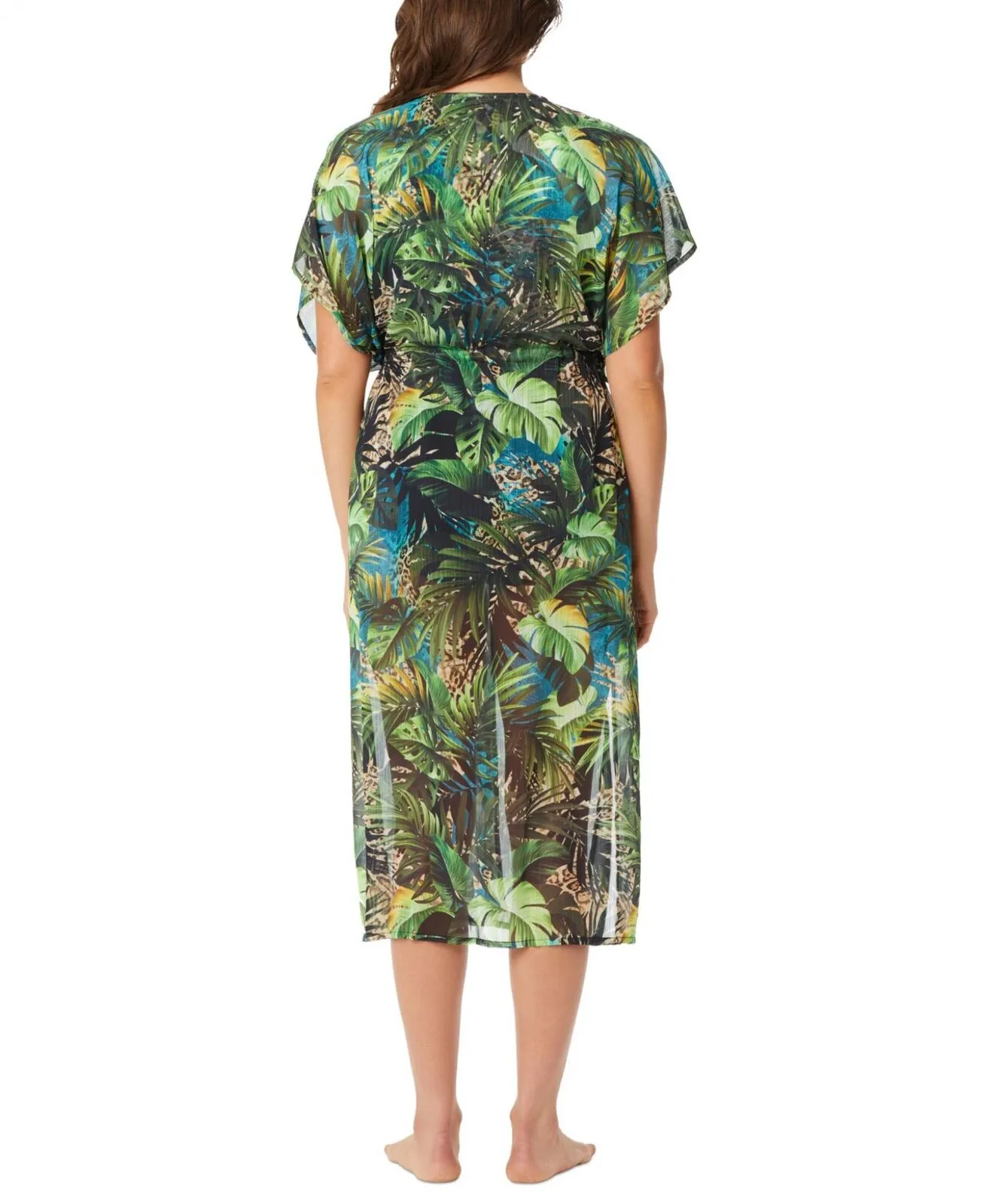 Beyond Control Women's Beyond Lopez Printed Slit Swim Cover-Up Dress LXBL22C02