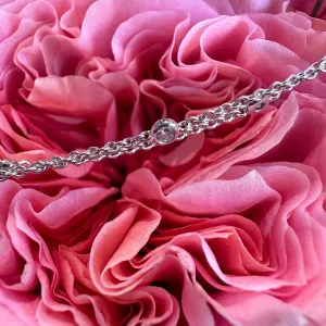 Bezel Station Diamond 14K White Gold 20 Inch Chain Necklace
