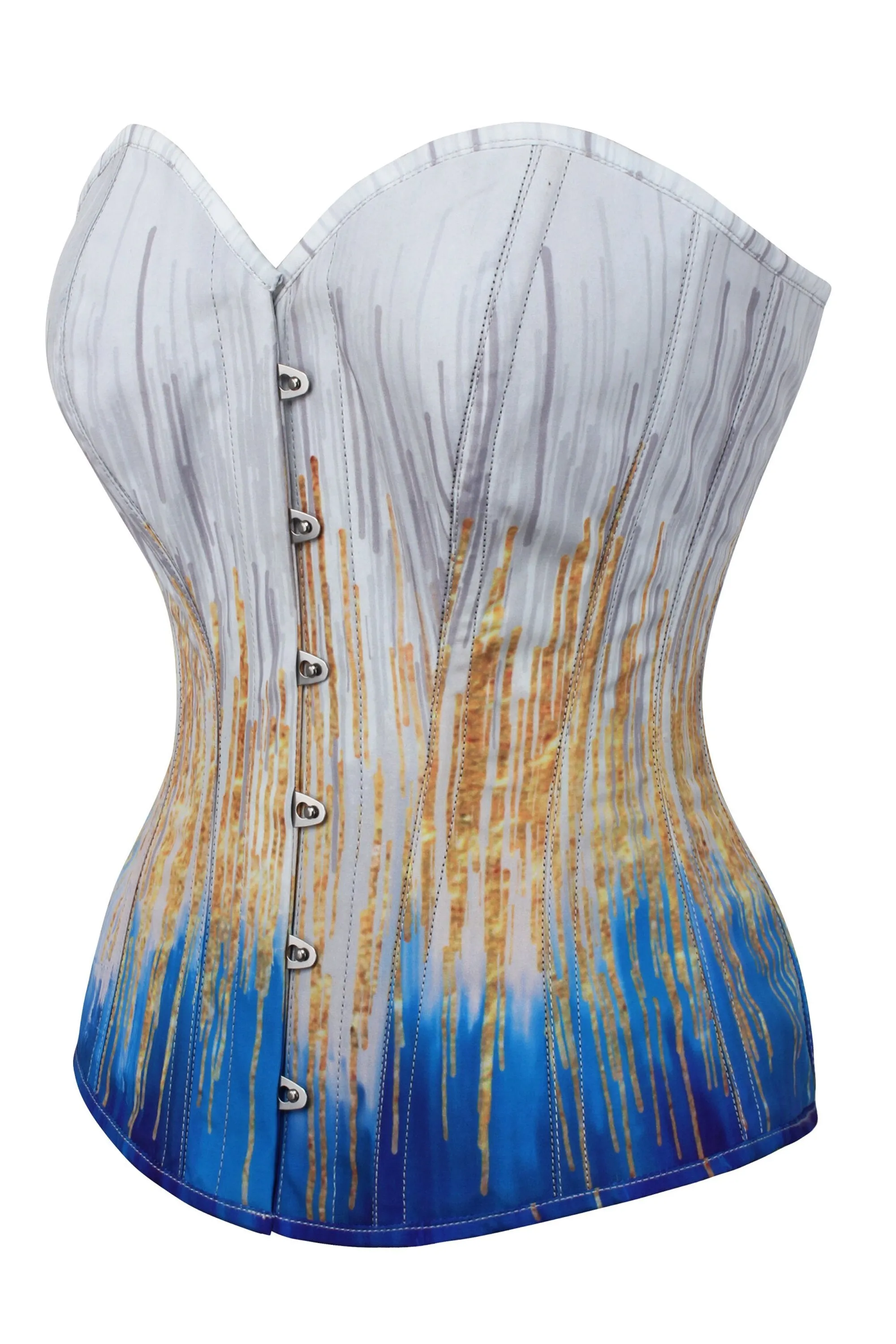 Blue and Gold Overbust Corset
