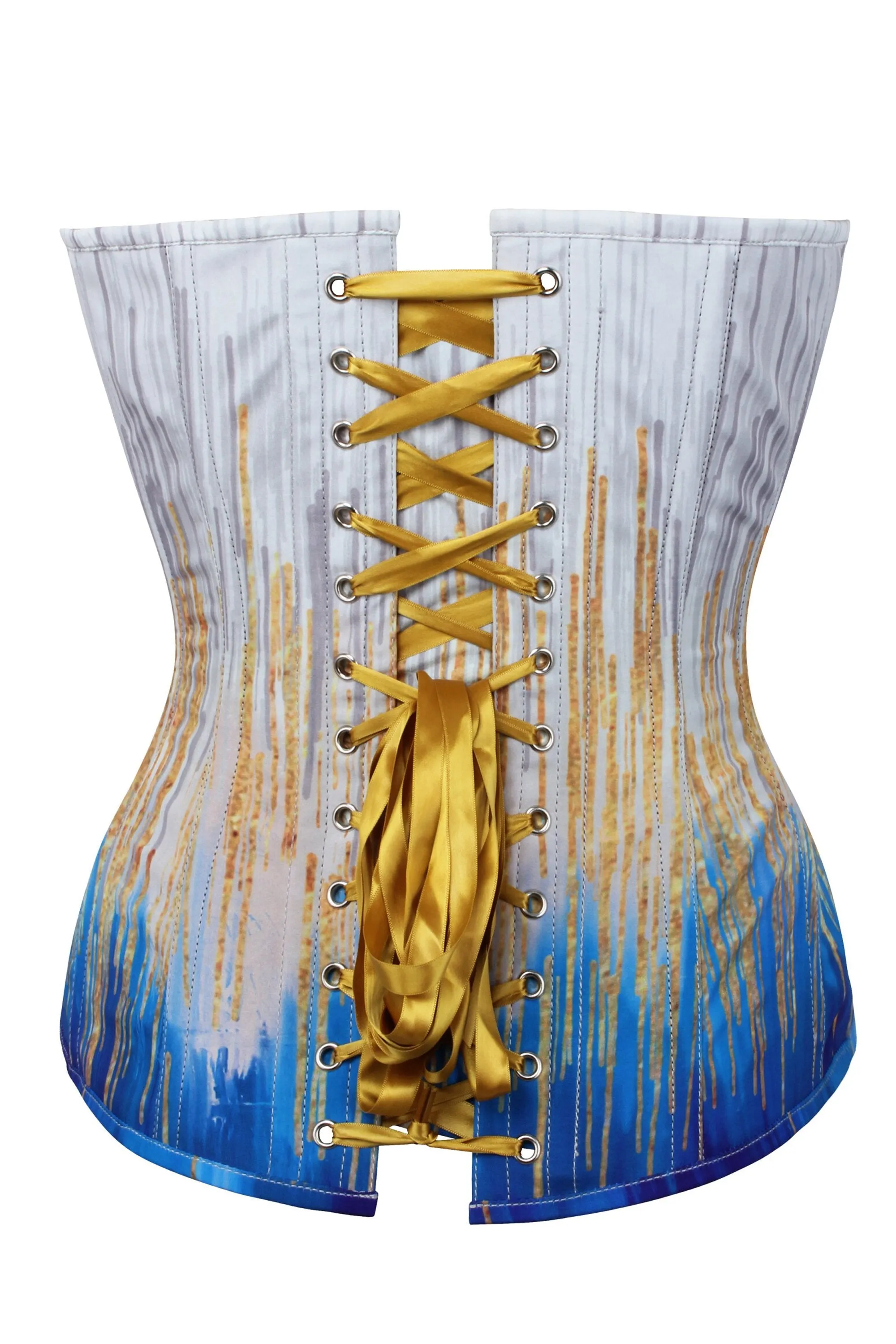 Blue and Gold Overbust Corset