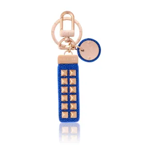 Blue Stingray Keychain with Pink Gold Studs