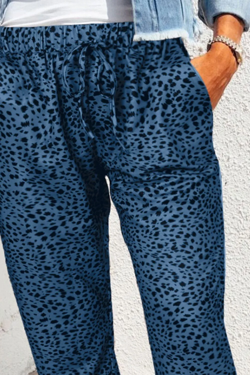 Bodi Double Take Leopard Print Joggers with Pockets