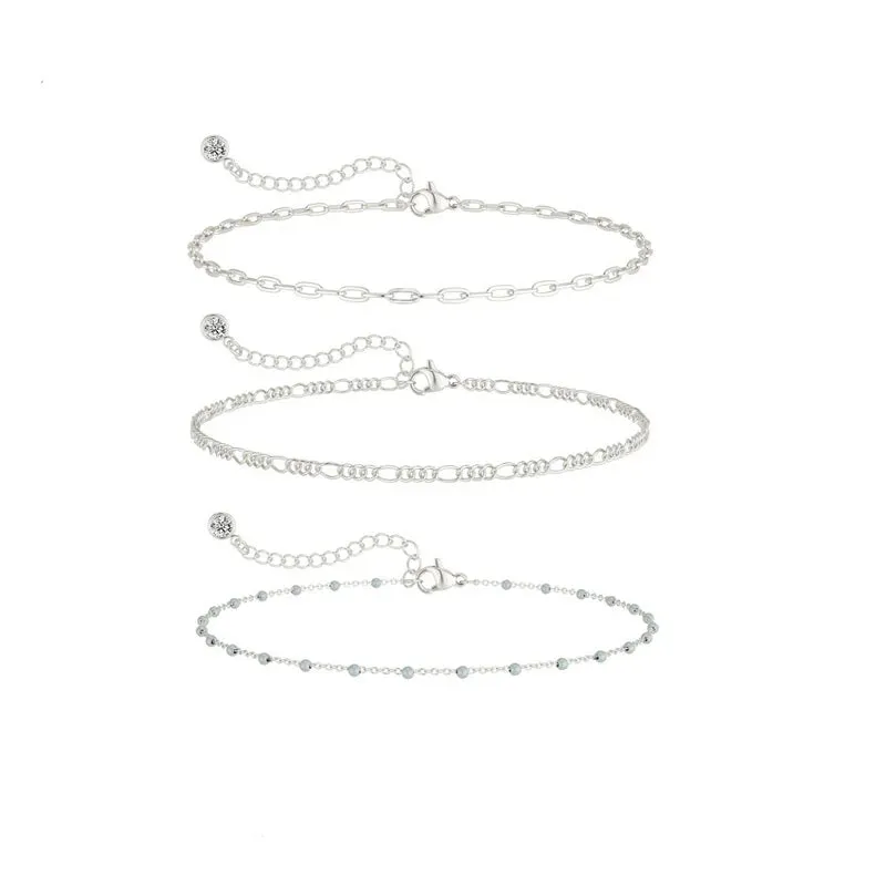 Boho Turquoise Multilayer Chain Anklets