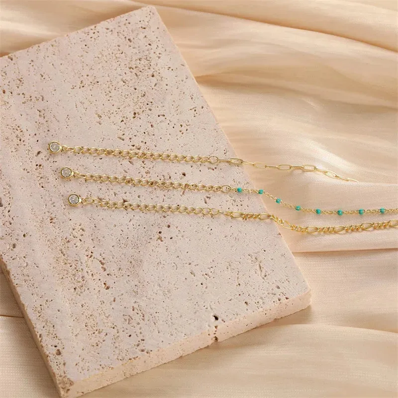 Boho Turquoise Multilayer Chain Anklets