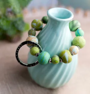 Botanical Green Wrist Keychain
