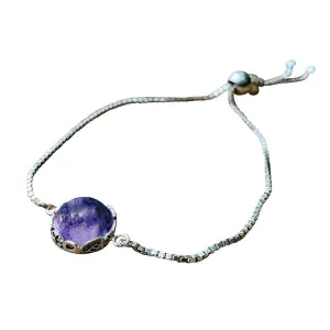 Botanical Sterling Silver Adjustable Slider Bracelet