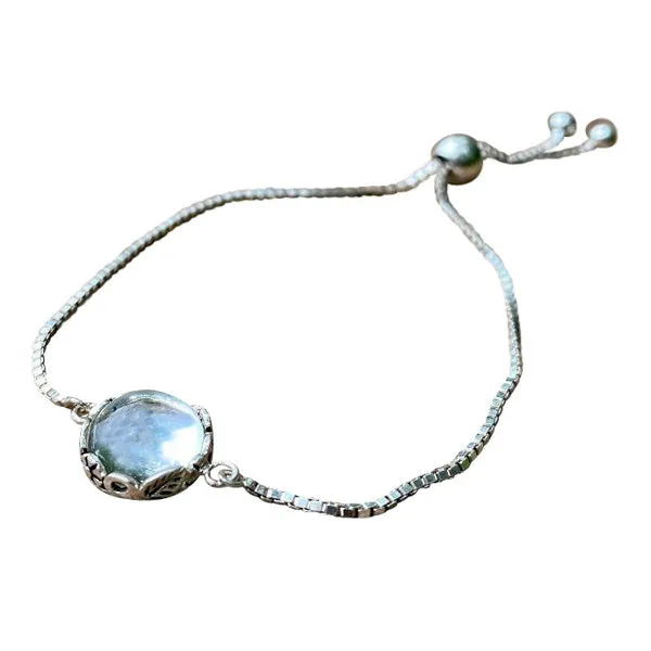 Botanical Sterling Silver Adjustable Slider Bracelet