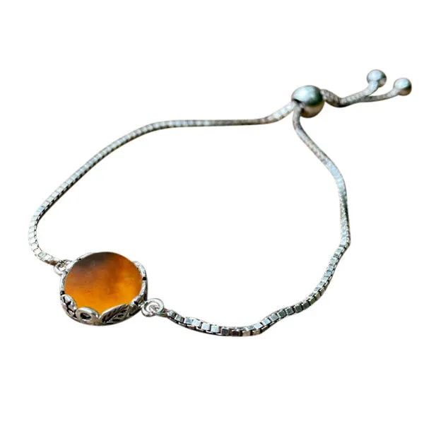 Botanical Sterling Silver Adjustable Slider Bracelet