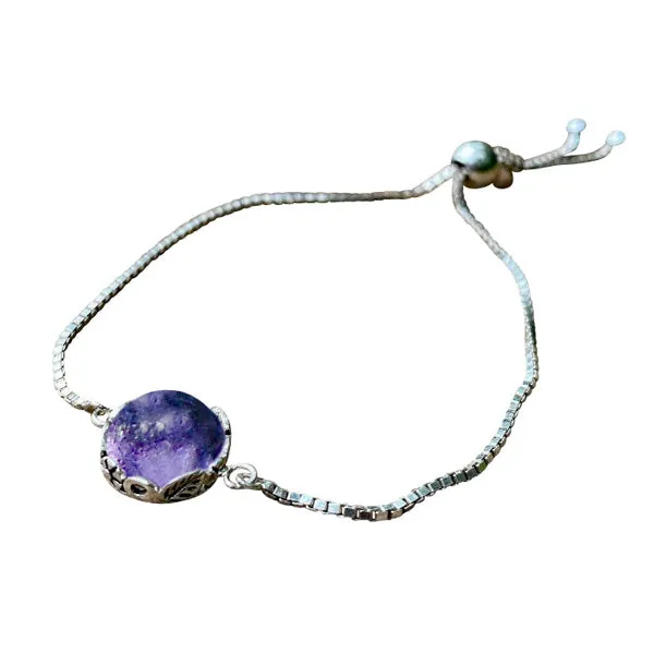 Botanical Sterling Silver Adjustable Slider Bracelet