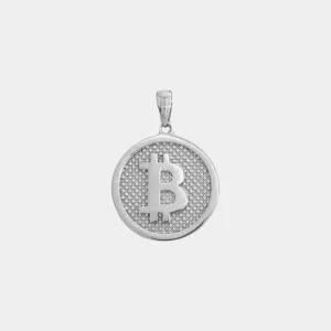 BTC Pendant - White Gold