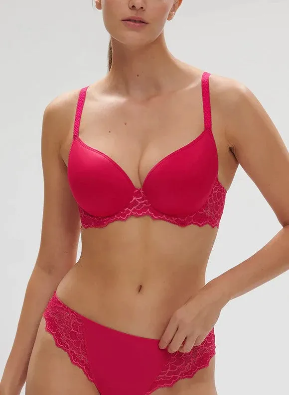 Caresse 3D Spacer Plunge Bra In Teaberry Pink - Simone Perele