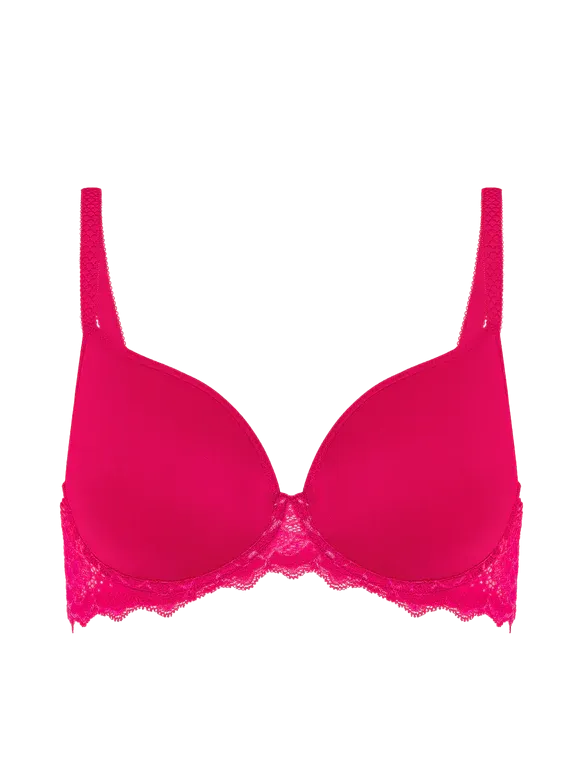 Caresse 3D Spacer Plunge Bra In Teaberry Pink - Simone Perele