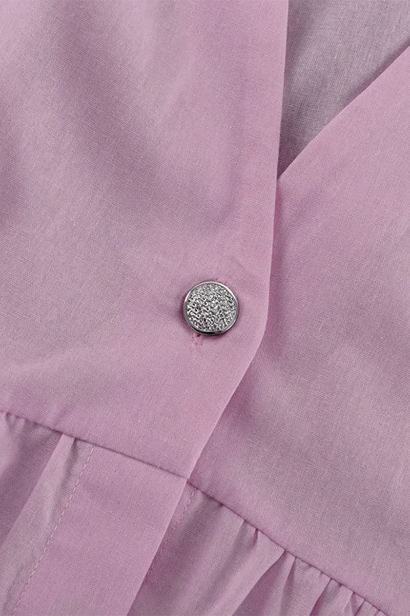 Casual Buttons V Neck Sleeveless Two Pieces