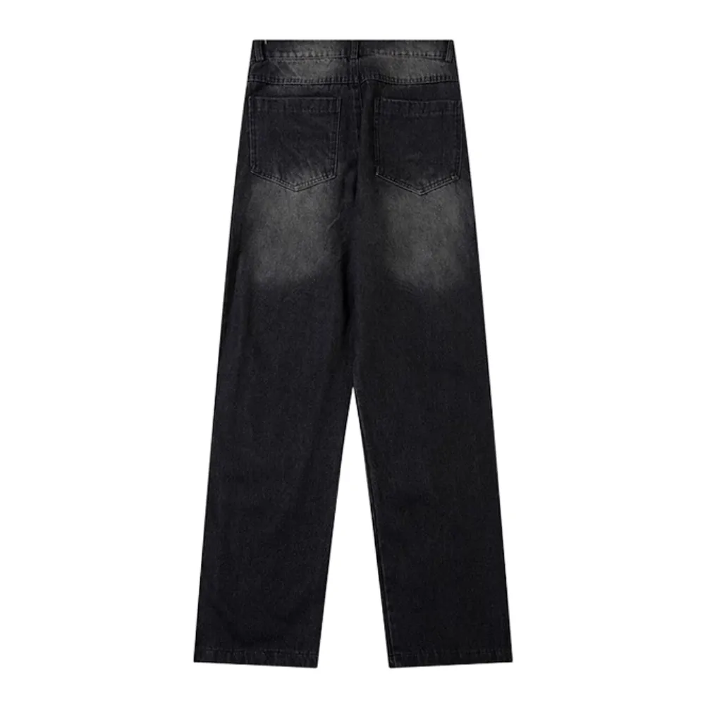 Casual Side Zipper Three-Bar Jeans