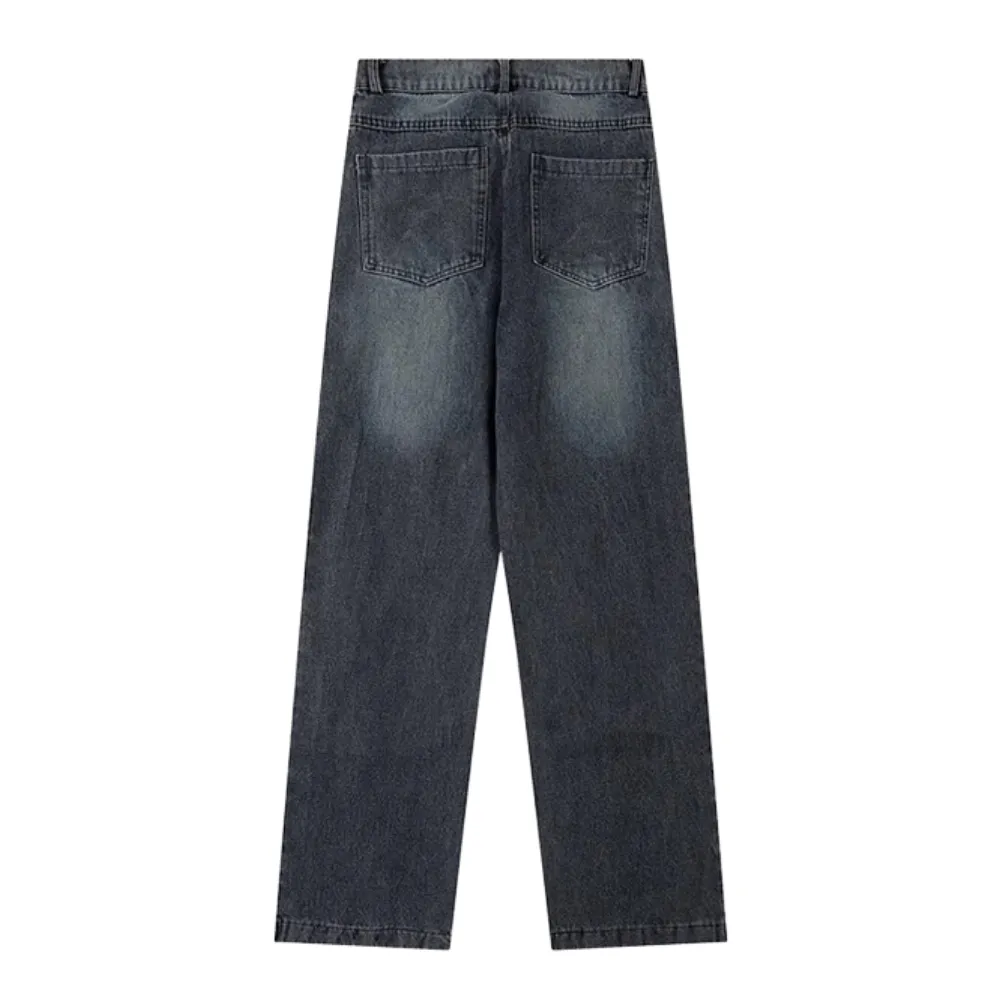 Casual Side Zipper Three-Bar Jeans