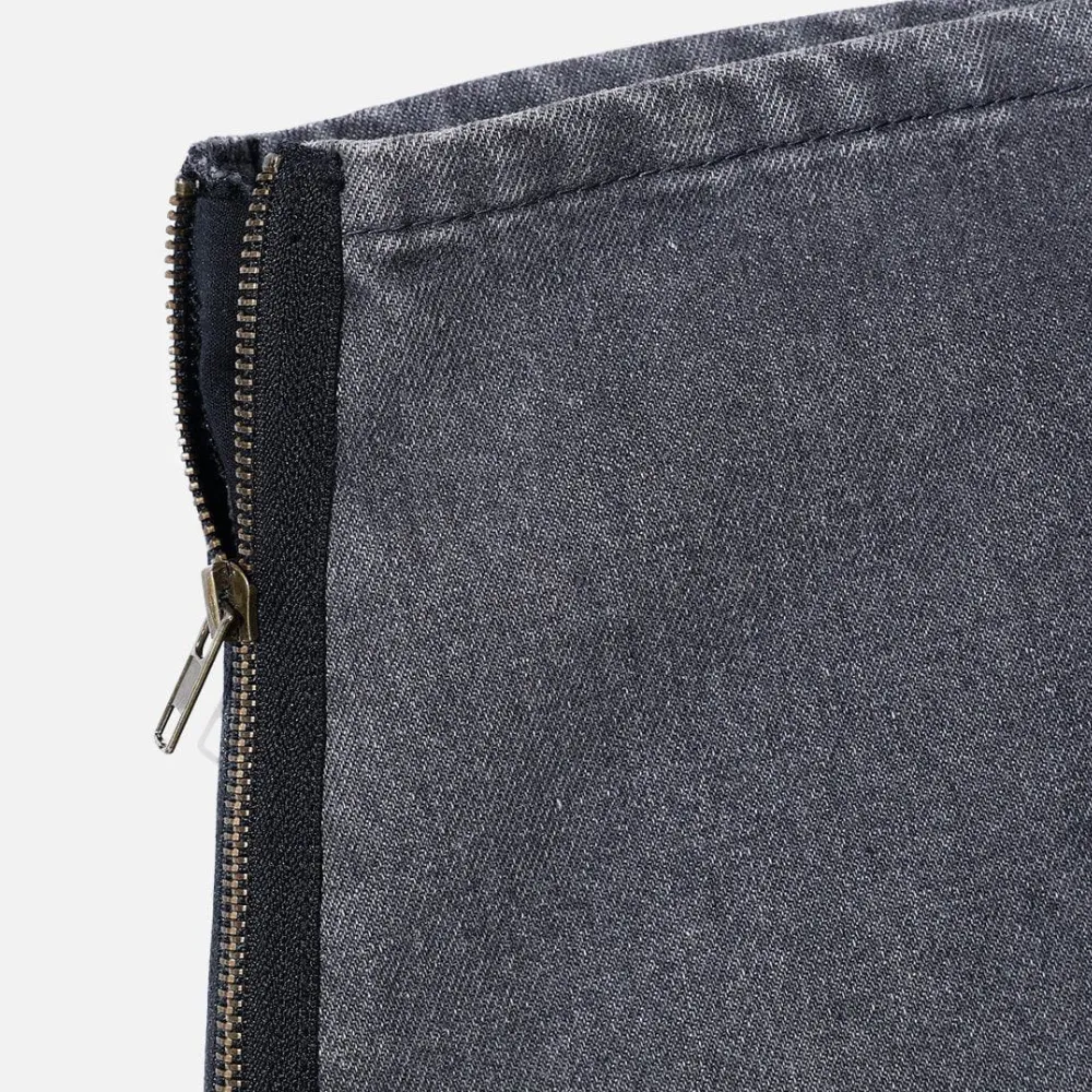 Casual Side Zipper Three-Bar Jeans