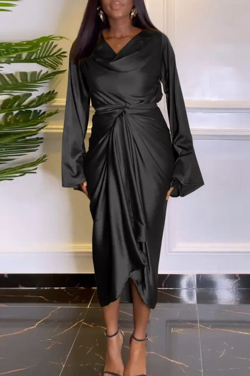 Casual Solid Basic V Neck Long Sleeve Two Pieces