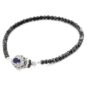 Certified 4 mm Black Diamond Bracelet With Silver Clasp.Earth Mined. AAA Quality