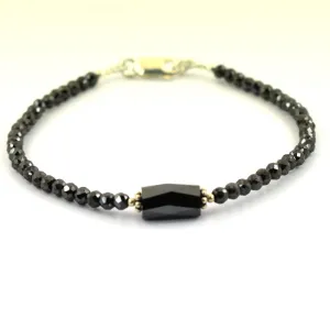 Certified Black Diamonds Bracelet 25 Cts Excellent Cut & Luster. 3 mm faceted.