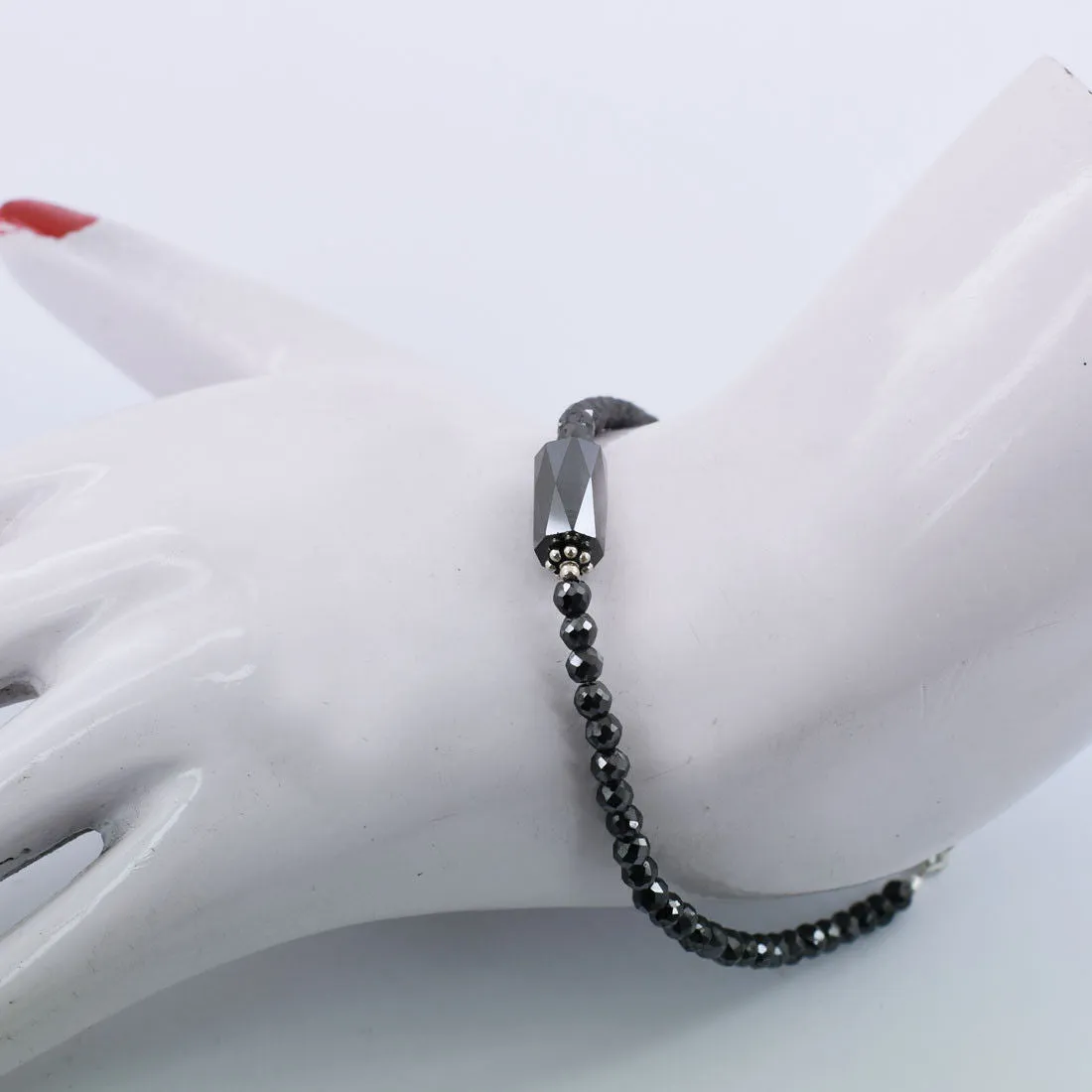 Certified Black Diamonds Bracelet 25 Cts Excellent Cut & Luster. 3 mm faceted.