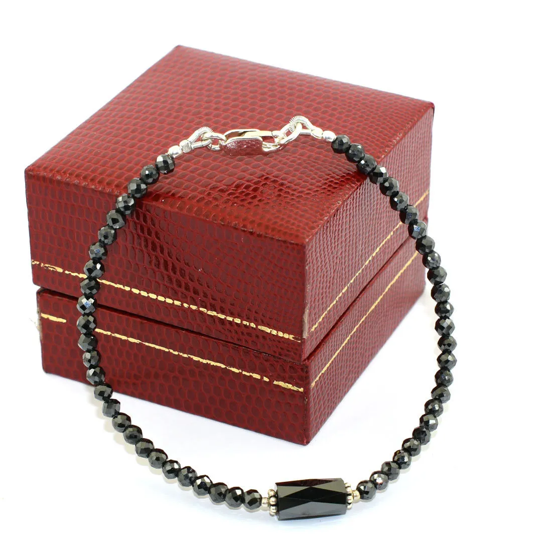 Certified Black Diamonds Bracelet 25 Cts Excellent Cut & Luster. 3 mm faceted.