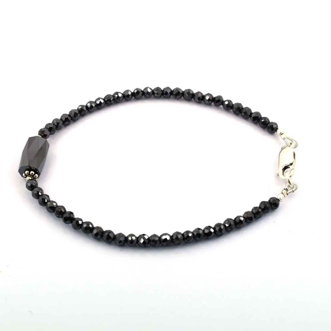 Certified Black Diamonds Bracelet 25 Cts Excellent Cut & Luster. 3 mm faceted.