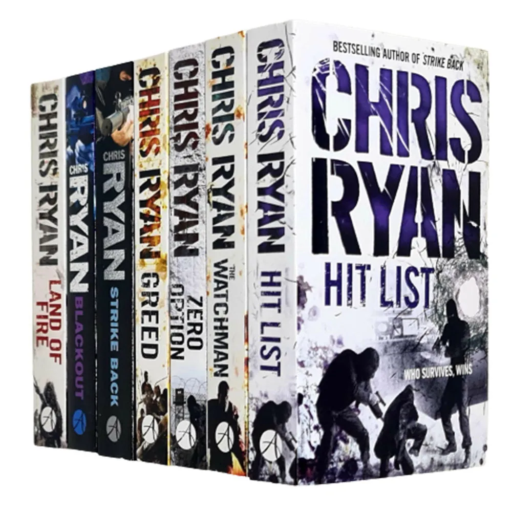 Chris Ryan Collection 7 Books set.(The watchman, Blackout, Zero option, Strike back, Land of Fire, Greed, Hit List)