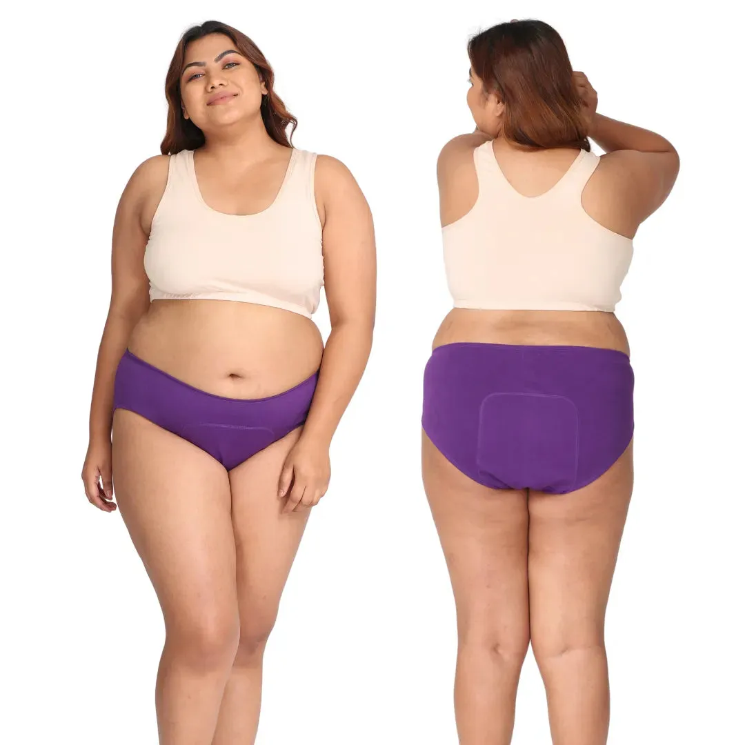 Curvy Women Period Panties For Stain Free Period | Hipster Fit | Leak Proof | Use with Pad For Hygiene | Prevents Front & Back Stains | 2 Pack