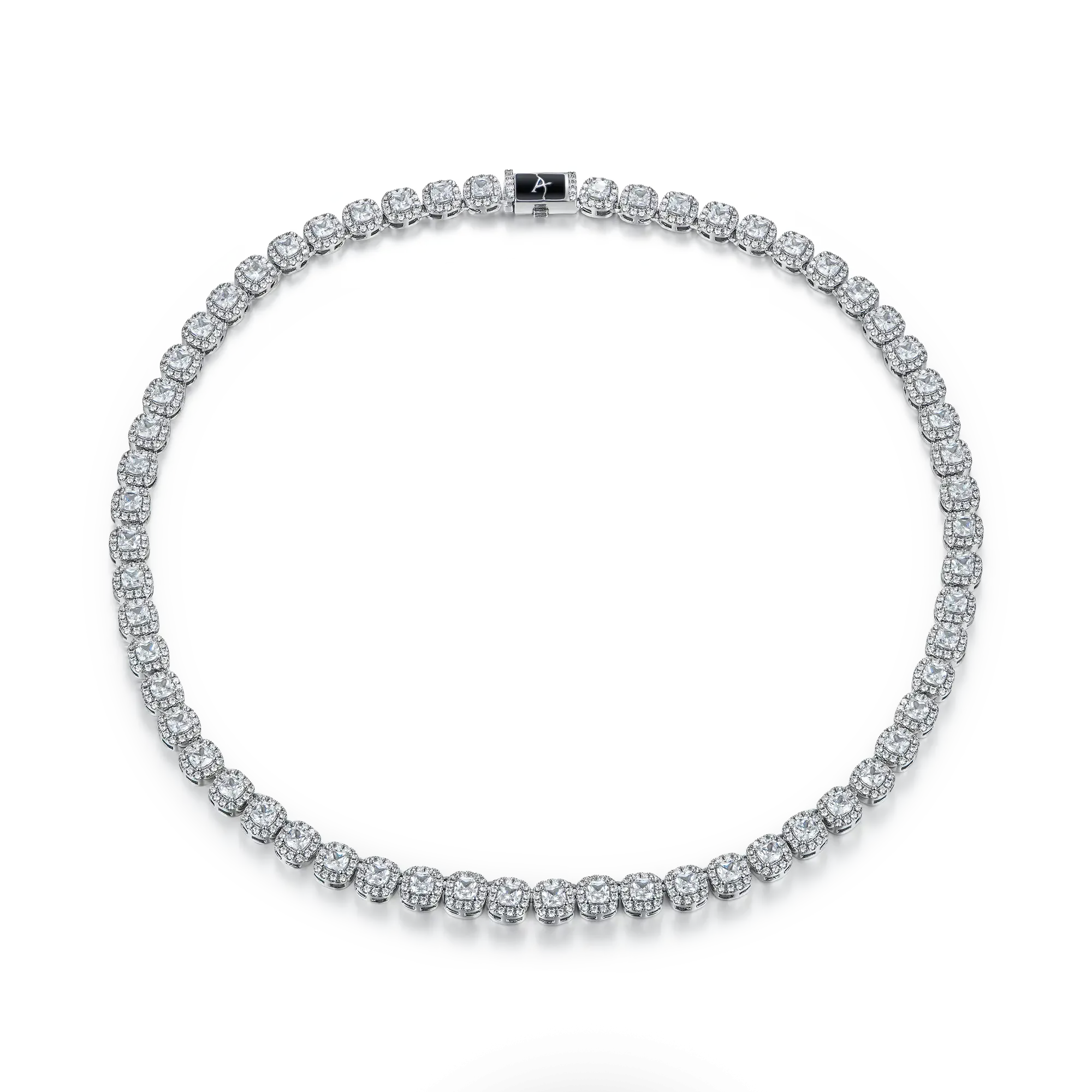 Cushion Cut Clustered Tennis Chain - 7mm