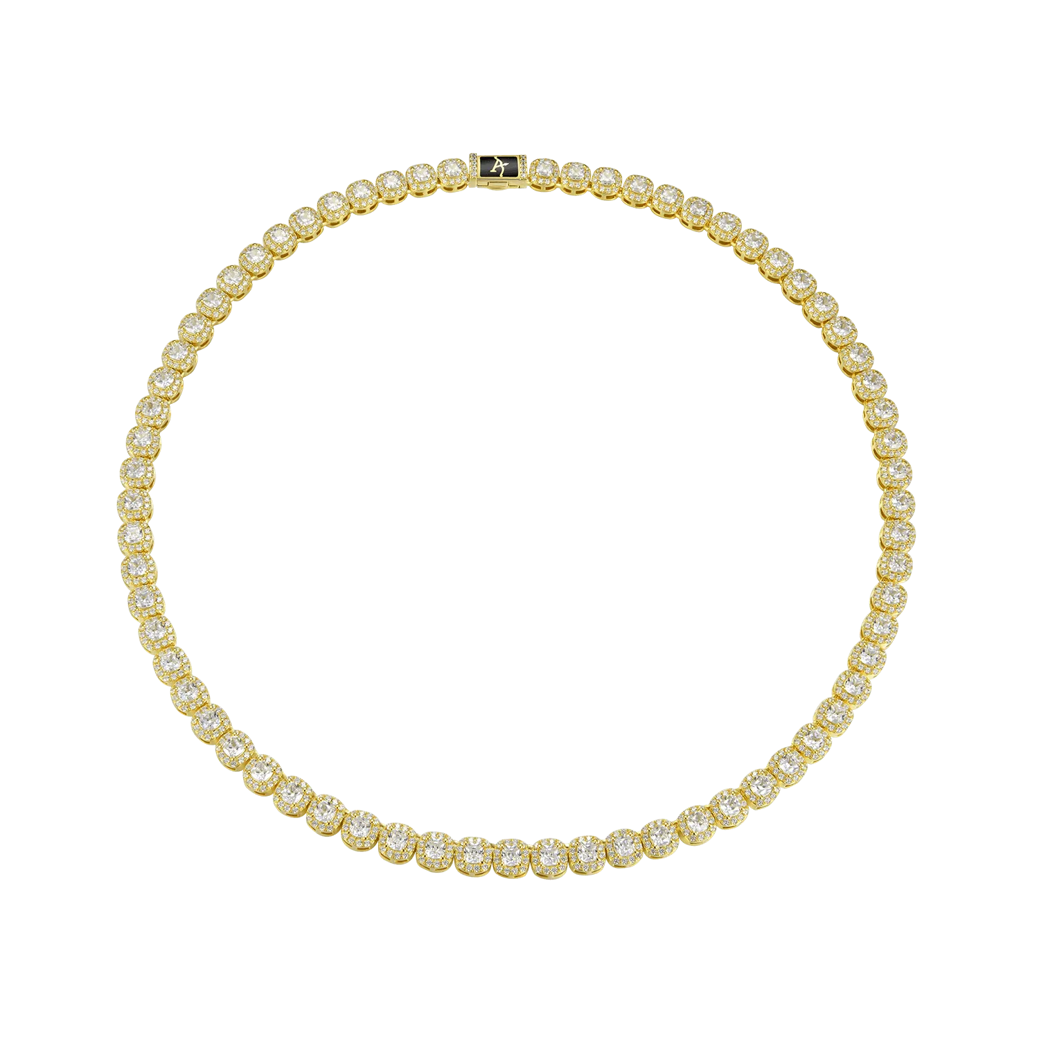 Cushion Cut Clustered Tennis Chain - 7mm